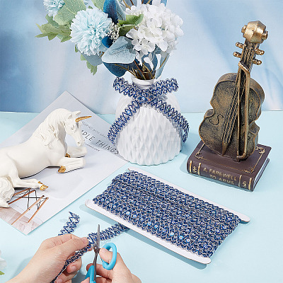 Waved Paillette Lace Trims OCOR-WH0070-13A-1
