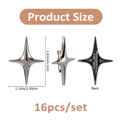 16Pcs Star Alloy Lapel Pins for Backpack Clothes JEWB-FH0002-96B-1