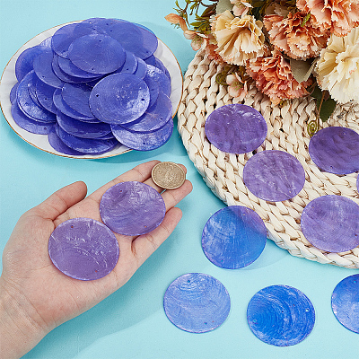Dyed Natural Capiz Shell Connector Charms FIND-WH0816-016B-1