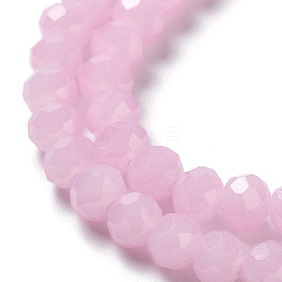 Baking Paint Imitation Jade Glass Bead Strands LS-DGLA-A034-J8MM-A26-1