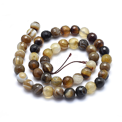 Natural Striped Agate/Banded Agate Beads G-J371-14-14mm-1