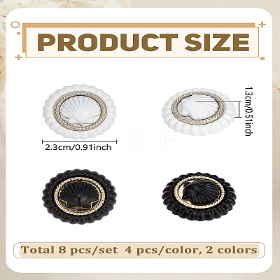 8Pcs 2 Colors 1-Hole Spray Painted Alloy Shank Buttons BUTT-LP0001-72-1