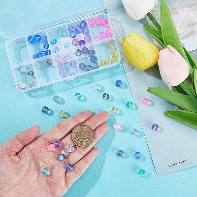 100Pcs 10 Colors Glass Beads G-SP0001-02-1