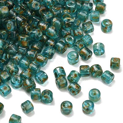 Picasso Glass Cylinder Seed Beads GLAA-C044-01E-1