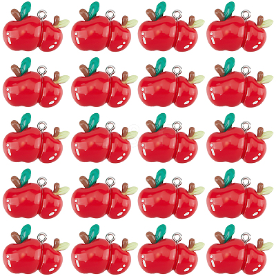 30Pcs Christmas Theme Plastic Pendants FIND-SC0011-39-1