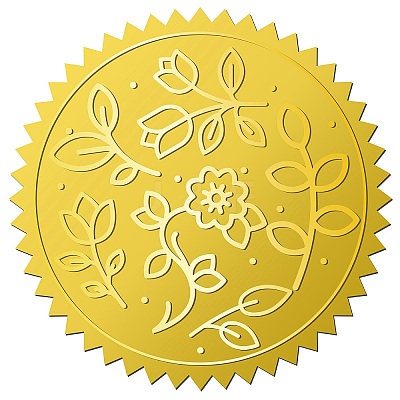 12 Sheets Self Adhesive Gold Foil Embossed Stickers DIY-WH0451-033-1