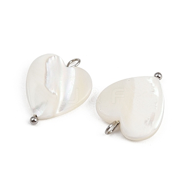 Natural Shell Heart Pendants STAS-D378-34P-1