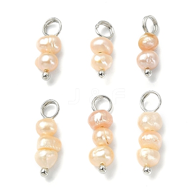 6Pcs 2 Styles Natural Cultured Freshwater Pearl Pendants PALLOY-JF02265-02-1