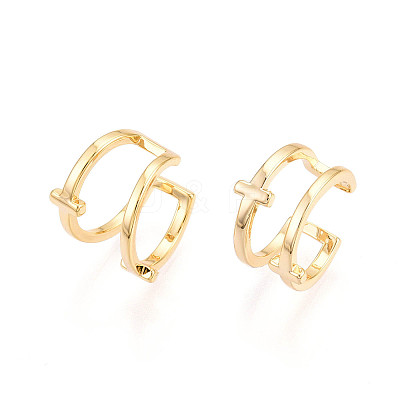 Brass Cuff Earrings KK-T074-44G-1