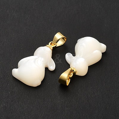 Natural White Shell Pendants SHEL-G014-13A-1