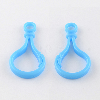 Opaque Solid Color Bulb Shaped Plastic Push Gate Snap Keychain Clasp Findings KY-R006-08-1