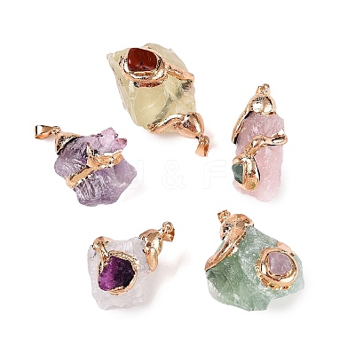 Raw Rough Natural Mixed Stone Pendants G-T138-175F-1