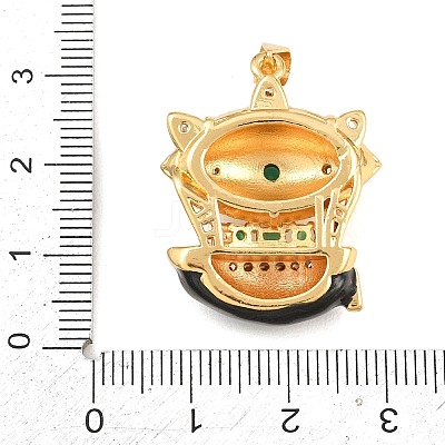 Brass Micro Pave Cubic Zirconia Pendants CU-CBAB3AD-05G-02-1