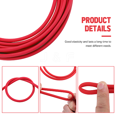 10M Round Rubber Elastic Cord Lanyard Rope EC-WH0008-02B-1