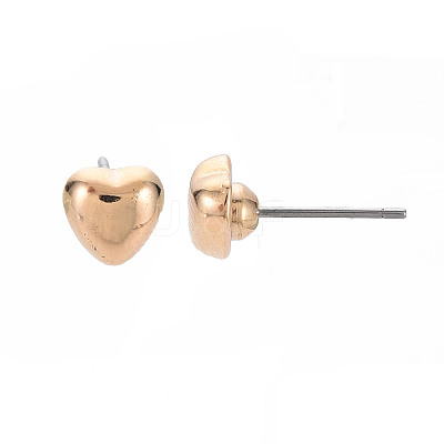 Heart Stud Earrings for Women EJEW-S213-02A-01G-RS-1