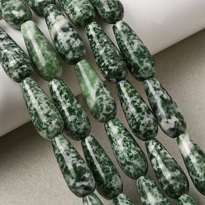 Natural Green Spot Jasper Beads Strands GG-CBA0487-B03-8x21mm-1