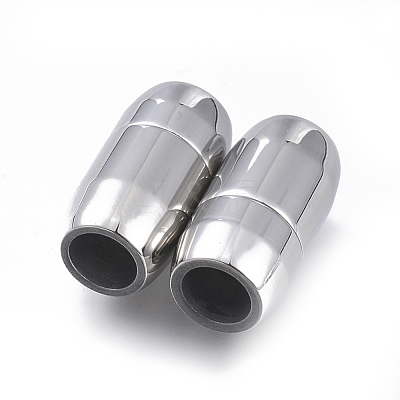 304 Stainless Steel Magnetic Clasps with Glue-in Ends STAS-D242-17P-1