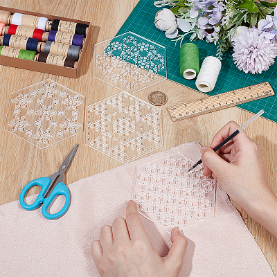 1Set Acrylic Embroidery Template AJEW-BC0007-79B-1
