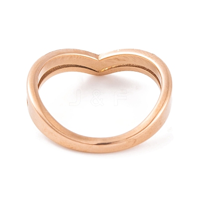 PVD Vacuum Plating 304 Stainless Steel Finger Ring for Women RJEW-C086-14-RG-1