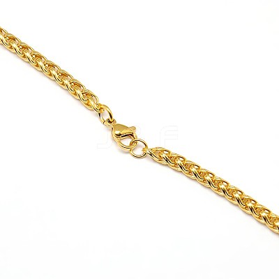 304 Stainless Steel Wheat Chain Necklace Making X-STAS-A028-N005G-1