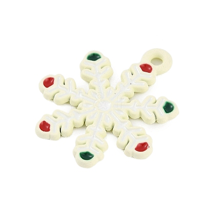 Christmas Theme Spray Painted Alloy Enamel Pendants ENAM-Z020-01F-1
