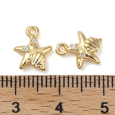 Brass Micro Pave Cubic Zirconia Pendants KK-U045-09G-1
