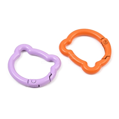 Spray Painted Alloy Spring Gate Rings FIND-T073-01M-1