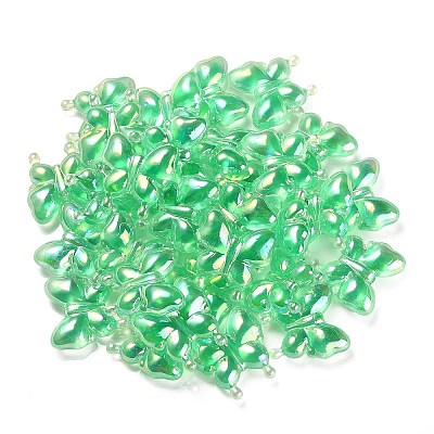Luminous UV Plating Rainbow Iridescent Acrylic Beads OACR-F006-03F-1