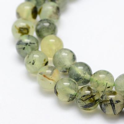Natural Prehnite Beads Strands G-P322-48-8mm-1