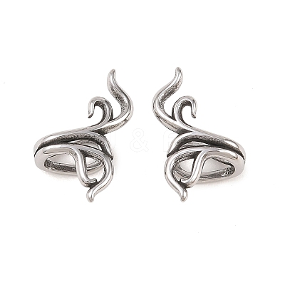 Plant 316 Stainless Steel Non- Piercing Cartilage Earrings AJEW-C044-10AS-1
