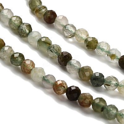 Natural Green Rutilated Quartz Beads Strands G-RM2025-A14-3mm-A-1