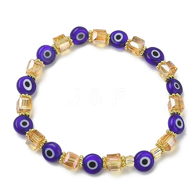 5Pcs 5 Style Natural Citrine & Lampwork Evil Eye & Seed Beaded Stretch Bracelets Set BJEW-JB09616-02-1
