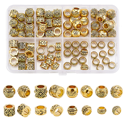 80Pcs 8 Styles Tibetan Style Zinc Alloy European Beads FIND-PH0021-13B-1