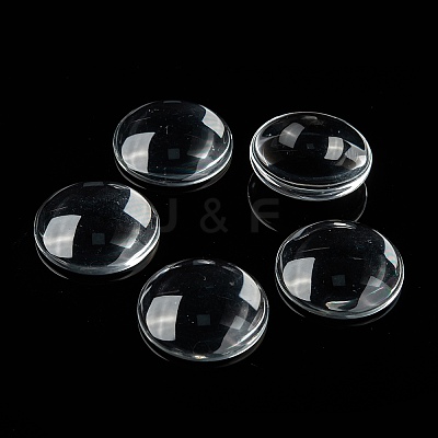 Transparent Glass Cabochons GGLA-R026-30mm-1