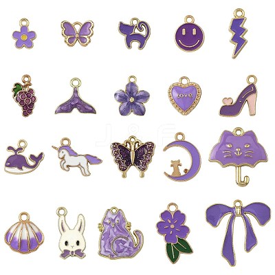 40Pcs 20 Styles Alloy Enamel Charms ENAM-FS0003-38A-1