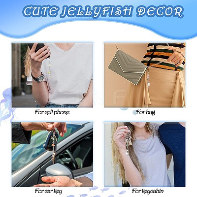 Glass & Acrylic Mobile Straps HJEW-SW00079-01-1