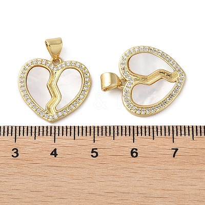 Brass Micro Pave Cubic Zirconia Pendants KK-D057-12G-1