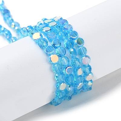 Transparent Electroplate Glass Beads Strands GLAA-Q099-A01-04-1