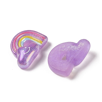 Glitter Plated Resin Cabochons RESI-H163-07D-1