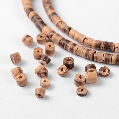 Natural Coconut Column Bead Strands X-COCB-O001-14-1