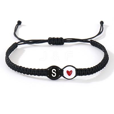 304 Stainless Steel Alphabet Beads Braided Bead Bracelets RY3090-45-1