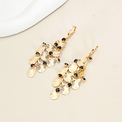 Brass Teardrop Tassel Hoop Earrings CO7887-1-1
