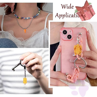10Pcs 5 Styles Opaque Resin Imitation Food Pendants RESI-YW0003-24-1
