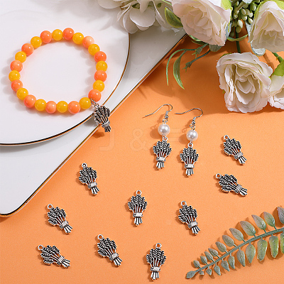 50Pcs Autumn Theme Tibetan Style Alloy Pendants FIND-SC0006-37-1