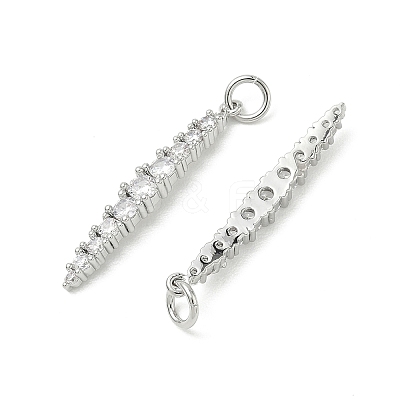 SHEGRACE Brass Micro Pave Cubic Zirconia Pendants XGRQ3D297-502P-1