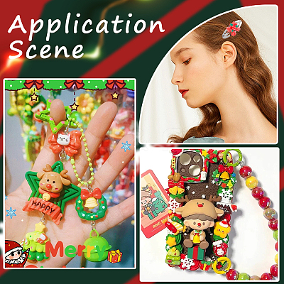72Pcs 12 Styles Christmas Plastic Cabochons FIND-SC0011-30-1