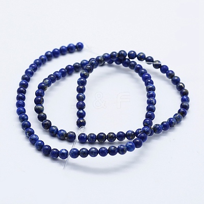 Natural Lapis Lazuli Beads Strands G-E465-4mm-01-1