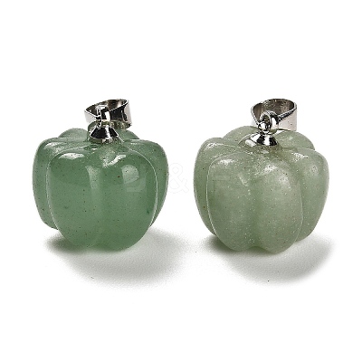 Natural Green Aventurine Pumpkin Charms G-K338-27P-06-1