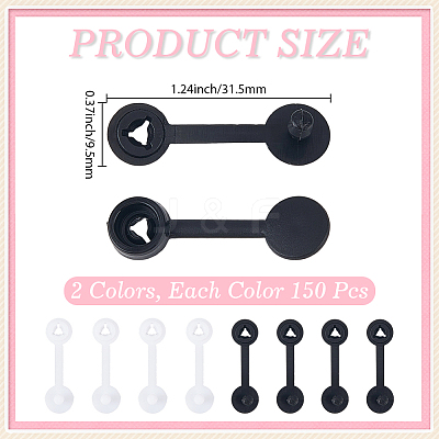 300Pcs 2 Colors Plastic Anti-theft Buckles FIND-CY0001-55A-1