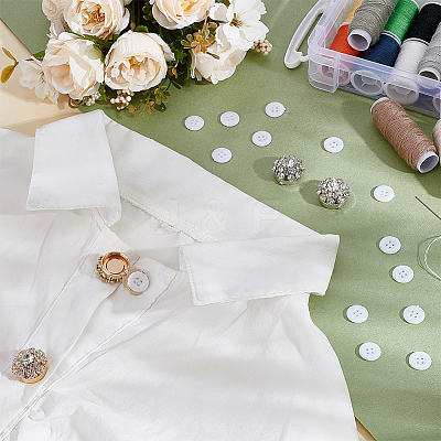 Brass Rhinestone Cufflinks & Acrylic Shirt Buttons Sets BUTT-PH0001-47-1
